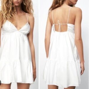Zara White Spaghetti Strap Dress